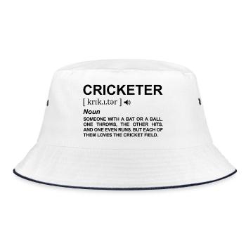 Cricketer Definition - Bucket Hat - white/navy - Front