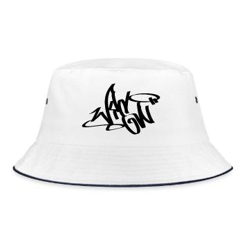 Wien Graffiti Tag Handstyle 1 - Bucket Hat - Weiß/Navy - Vorne