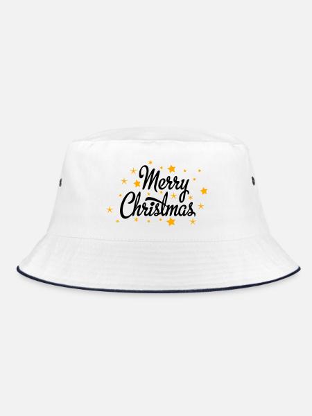 Merry Christmas - Bucket Hat - Weiß/Navy - Vorne