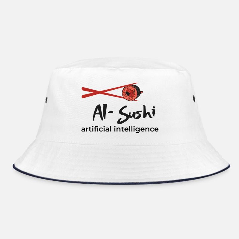 Creative sushi design with a bite - Bucket Hat - white/navy