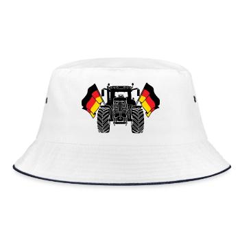 Tracteur deux drapeaux Allemagne - Bob - blanc/marine - Devant