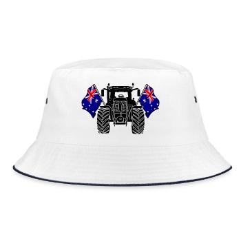 Tracteur deux drapeaux Australie - Bob - blanc/marine - Devant