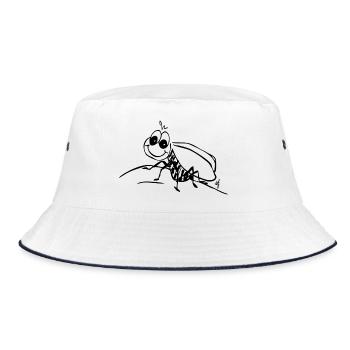 Bee. The shy bee "love-me" - Bucket Hat - white/navy - Front