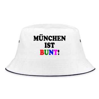München ist bunt - Bucket Hat - Weiß/Navy - Vorne
