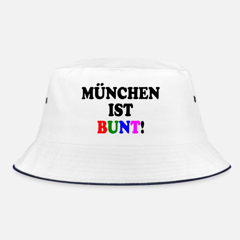 München ist bunt - Bucket Hat - Weiß/Navy