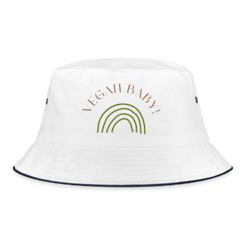 VEGAN BABY! - Bucket Hat - Weiß/Navy - Vorne