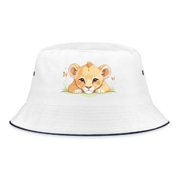 Lionceau avec des papillons - Bob - blanc/marine - Devant