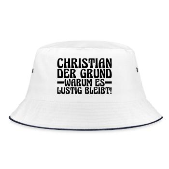 First name Chris Christian - Bucket Hat - white/navy - Front