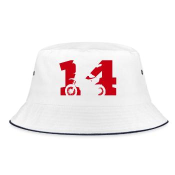 Moto 14 biker - Bucket Hat - white/navy - Front