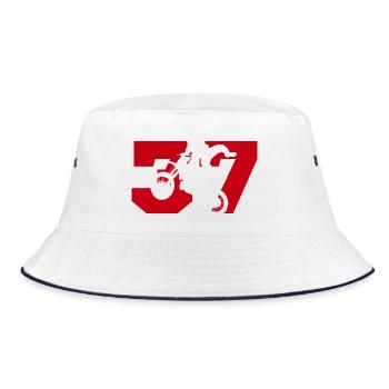 Moto 37 biker - Bucket Hat - white/navy - Front