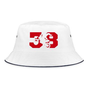 Moto 38 Biker - Bucket Hat - Weiß/Navy - Vorne