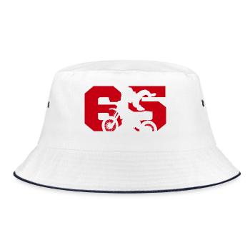 Moto 65 Biker - Bucket Hat - Weiß/Navy - Vorne