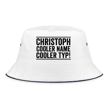 First name Chris Christoph - Bucket Hat - white/navy - Front