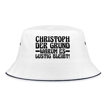 Vorname Chris Christoph - Bucket Hat - Weiß/Navy - Vorne
