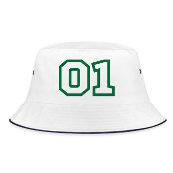 Nummer 1 grüner Sport - Bucket Hat - Weiß/Navy - Vorne
