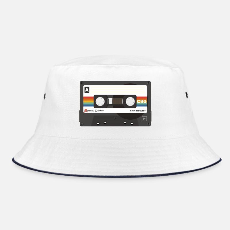 Retro Cassette Rainbow Stripes Bucket Hat