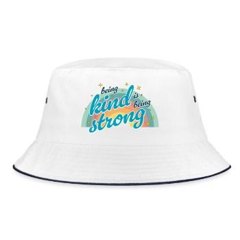 Being kind is being strong - Bucket Hat - white/navy - Front