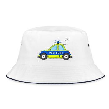 Voiture de police Bleu Jaune - Bob - blanc/marine - Devant