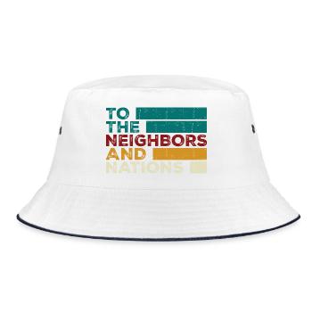 To the Neighbors and Nations - Bucket Hat - white/navy - Front