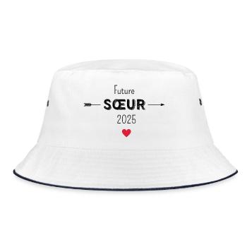Zukünftige Schwester 2025 - Bucket Hat - Weiß/Navy - Vorne