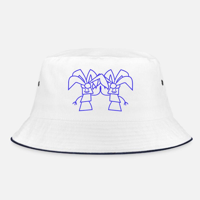 2 Funny Cute Palm Trees Greeting Comic Face Team Bucket Hat