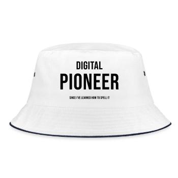 Digital Pioneer Since I ve learned how to spell it - Bucket Hat - white/navy - Front
