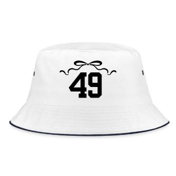 Nummer 49 Knoten - 49. Jahrestag - Bucket Hat - Weiß/Navy - Vorne