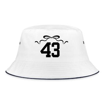 Number 43 Knot - 43rd Anniversary - Bucket Hat - white/navy - Front