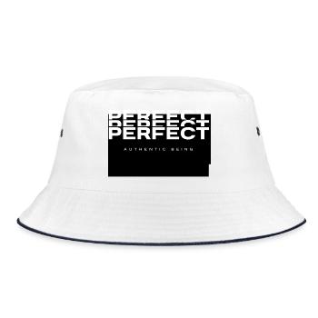 Perfect Identity Bold Typography - Bucket Hat - white/navy - Front