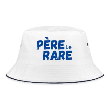 Seltene Perle Papa - Papa Geschenkidee - Bucket Hat - Weiß/Navy - Vorne