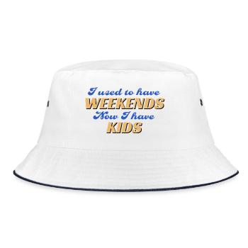 No Weekends Since Kids Shirt - Bucket Hat - Weiß/Navy - Vorne