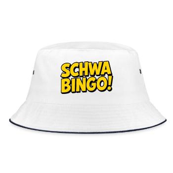 Schwabingo: Retro Wortwitz - Bucket Hat - Weiß/Navy - Vorne
