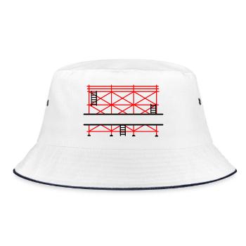 Gerüstbanner für Gerüstbauer - Bucket Hat - Weiß/Navy - Vorne