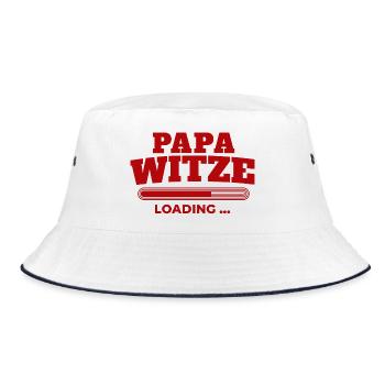 PapaJokes Loading Bar - Bucket Hat - white/navy - Front