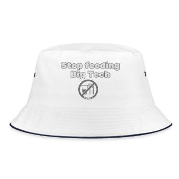 Stop Feeding Big Tech - Privacy Protest Design - Bucket Hat - white/navy - Front