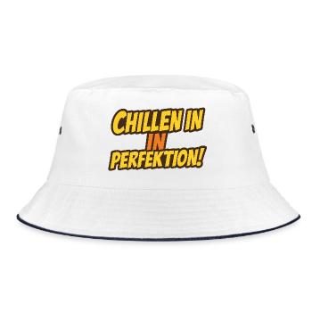 Casual Retro Comic Font Design - Bucket Hat - white/navy - Front