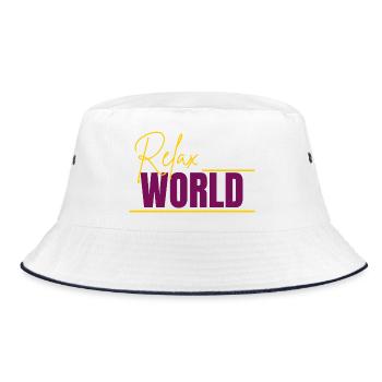 Relax-Welt - Bucket Hat - Weiß/Navy - Vorne