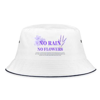 No Rain, No Flowers - Bucket Hat - white/navy - Front