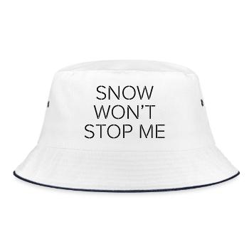 Snow Won’t Stop Me – Minimal Motivational Quote - Bucket Hat - white/navy - Front