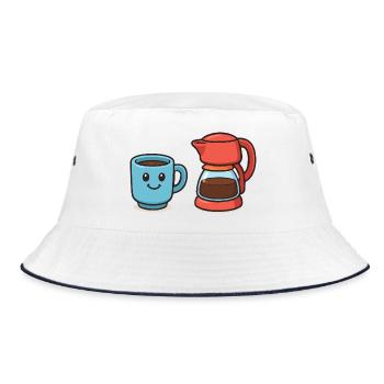 Tasse à café Cafetière - Bob - blanc/marine - Devant