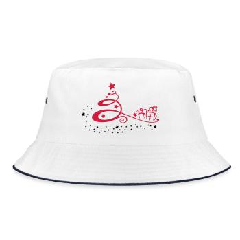 Christmas tree with stars and presents - Bucket Hat - white/navy - Front