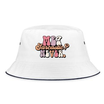 Harmless Sarcasm Text Design - Bucket Hat - white/navy - Front