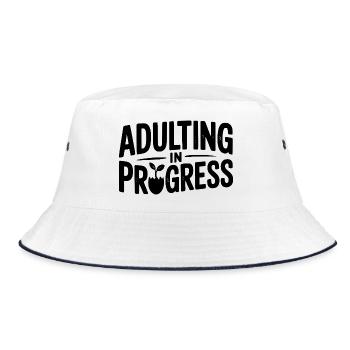 Adulting in Progress - Bucket Hat - white/navy - Front