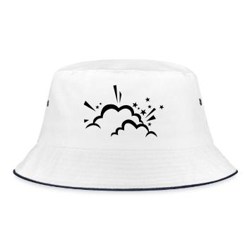Comic cloud after explosion - Bucket Hat - white/navy - Front