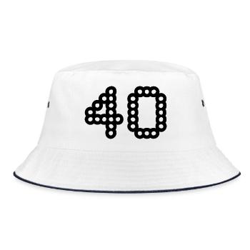 40. 40 YEARS. 40th ANNIVERSARY. 40 YEARS ANNIVERSARY. - Bucket Hat - white/navy - Front