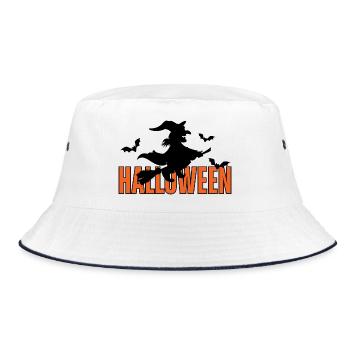 Halloween Hexe - Bucket Hat - Weiß/Navy - Vorne