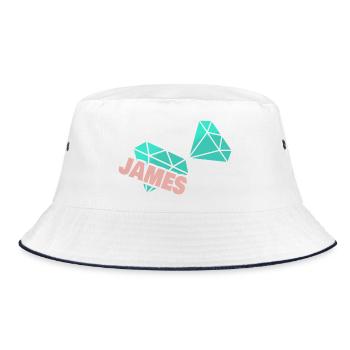 James - Bucket Hat - Weiß/Navy - Vorne