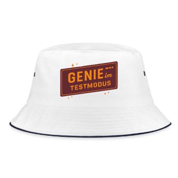 Genie in Test Mode – Funny Saying for Creative - Bucket Hat - white/navy - Front