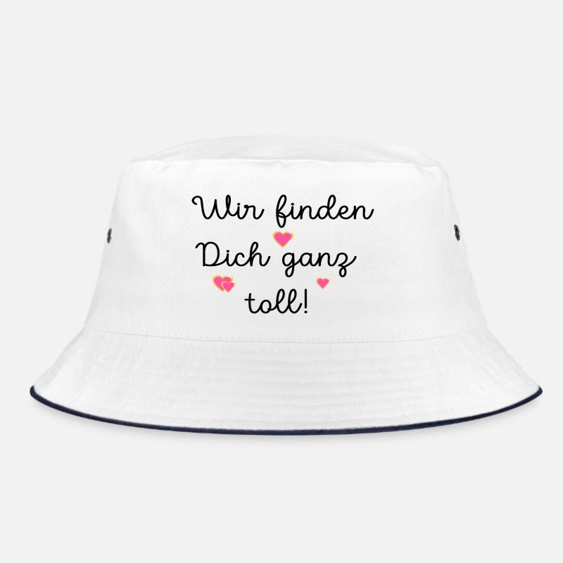 LOB KOMPLIMENTE TOLL FINDEN - Bucket Hat - Weiß/Navy