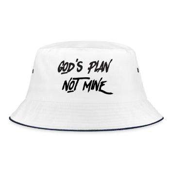 God’s Plan, Not Mine – Christian Faith & Trust T-S - Bucket Hat - white/navy - Front